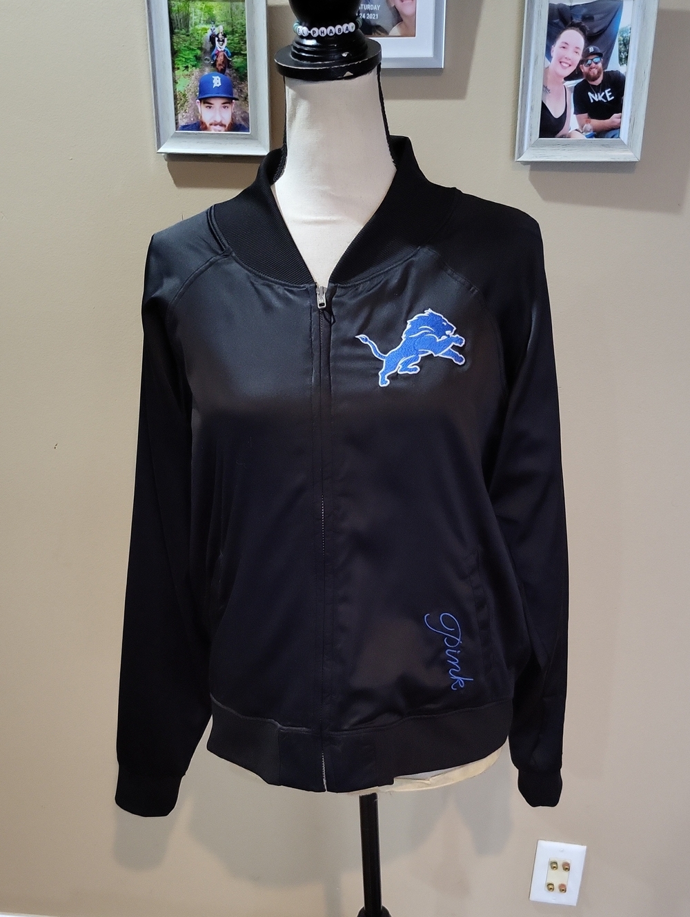 PINK Victoria's Secret Bomber Jacket Detroit Lions Football